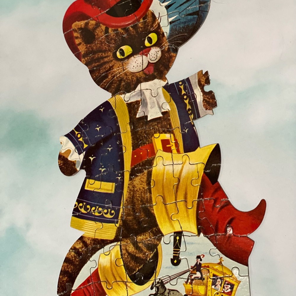 FAIRYTALE PUSS ‘ N BOOTS VINTAGE 60’s JIGSAW PUZZLE IN CAN - Picture 12 of 12